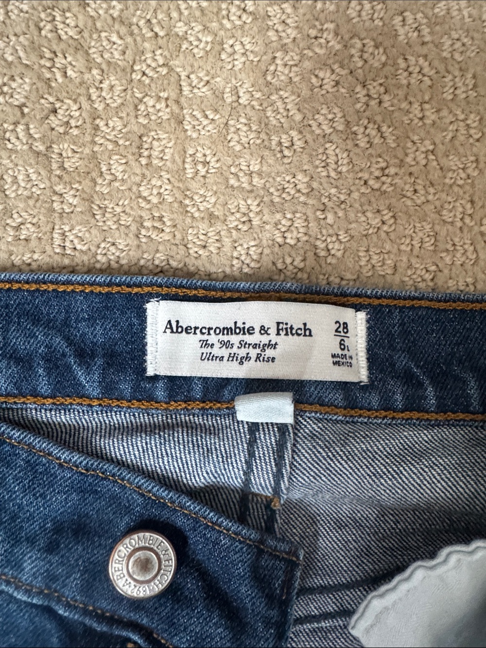 Abercrombie & Fitch Blue High Rise '90s Straight Jeans